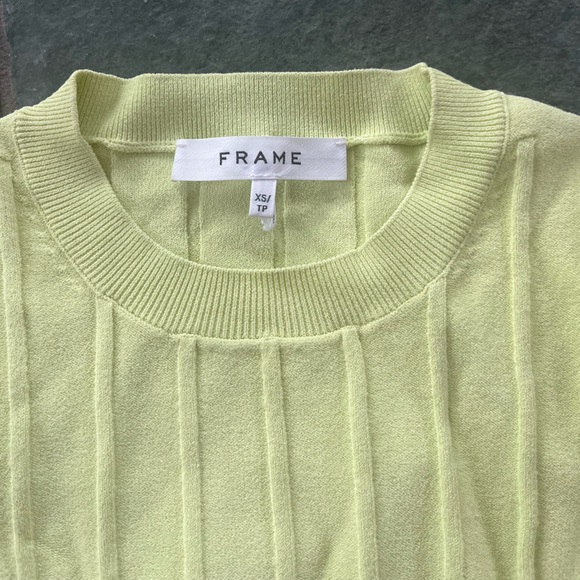 Frame Denim Cream Ribbed Crew Neck Sweater - Picture 2 of 3